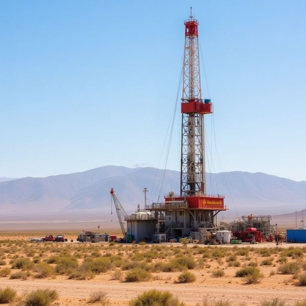 Plataforma de extracción en Vaca Muerta